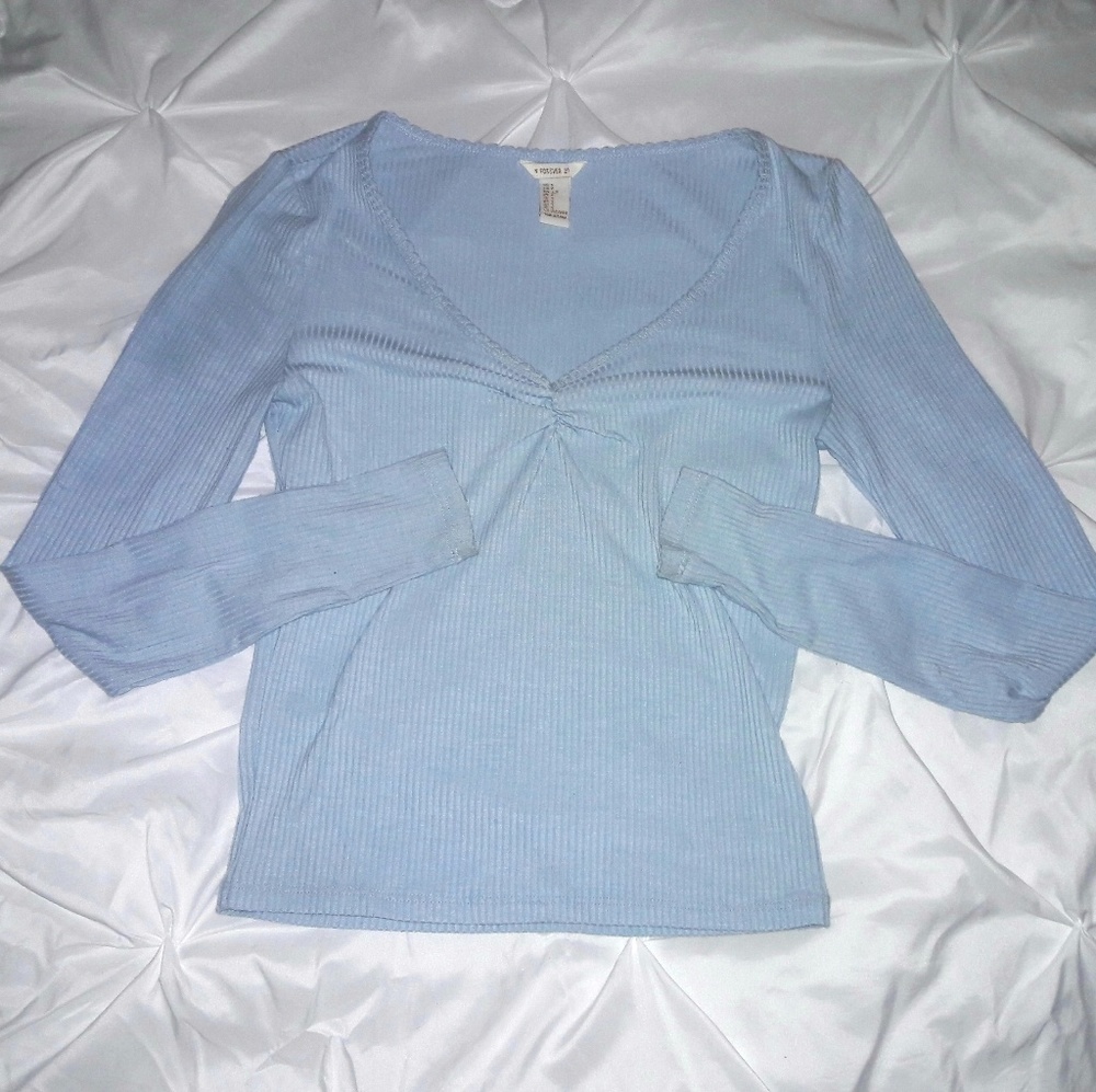 💙BABY BLUE RUCHED LONG SLEEVE💙